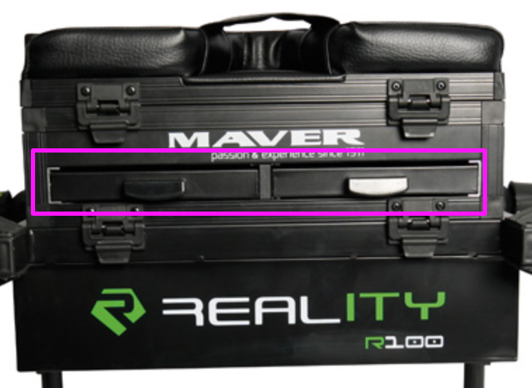 Maver R100 Reality Seat Box highlighting the 2 front drawers